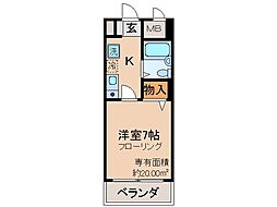 近鉄京都線 桃山御陵前駅 徒歩4分の賃貸マンション 2階1Kの間取り
