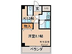 JR東海道・山陽本線 山科駅 徒歩6分の賃貸マンション 3階1Kの間取り