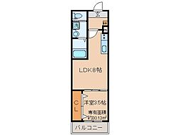京阪本線 中書島駅 徒歩12分の賃貸アパート 1階1LDKの間取り