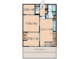 インサイトルポ山科新十条 3LDKの間取図画像