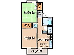 京都地下鉄東西線 東野駅 徒歩15分の賃貸アパート 1階2DKの間取り