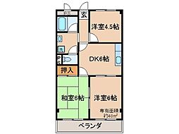 京阪本線 中書島駅 バス10分 国道大手筋下車 徒歩3分の賃貸マンション 2階3DKの間取り