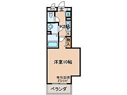 京都地下鉄東西線 椥辻駅 徒歩16分の賃貸マンション 2階1Kの間取り