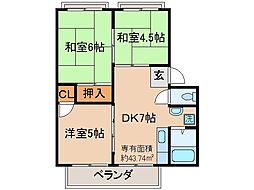 JR奈良線 宇治駅 徒歩2分の賃貸マンション 3階3DKの間取り