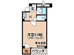 ヴェルメゾン山階 1Kの間取図画像