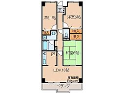 京阪宇治線 木幡駅 徒歩6分の賃貸マンション 4階3LDKの間取り
