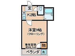エスポワール桃山 1Kの間取図画像