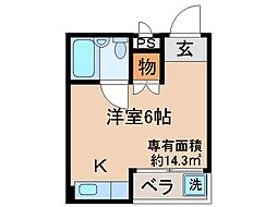 京阪本線 伏見桃山駅 徒歩7分の賃貸マンション 3階ワンルームの間取り