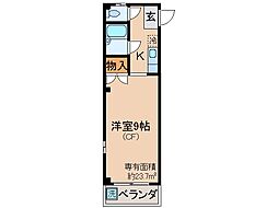 京阪本線 丹波橋駅 徒歩12分の賃貸マンション 3階1Kの間取り