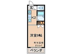 京都地下鉄東西線 椥辻駅 徒歩17分の賃貸マンション 4階1Kの間取り