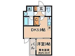 JR東海道・山陽本線 山科駅 徒歩12分の賃貸マンション 2階1DKの間取り