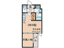 JR東海道・山陽本線 山科駅 徒歩12分の賃貸マンション 3階1DKの間取り