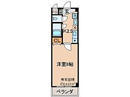 JR奈良線 城陽駅 徒歩7分の賃貸マンション 3階1Kの間取り