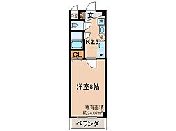 JR奈良線 城陽駅 徒歩7分の賃貸マンション 3階1Kの間取り