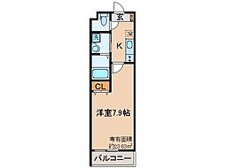 近鉄京都線 伏見駅 徒歩2分の賃貸アパート 2階1Kの間取り