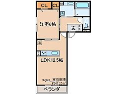 京阪本線 藤森駅 徒歩10分の賃貸アパート 3階1LDKの間取り