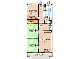 JR奈良線 黄檗駅 徒歩7分の賃貸マンション 5階3LDKの間取り