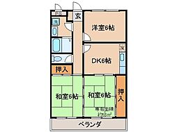 ミローズコート 3DKの間取図画像