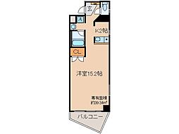 京都地下鉄東西線 椥辻駅 徒歩1分の賃貸マンション 7階1Kの間取り