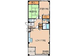 リュミエ山科 2LDKの間取図画像
