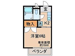 メゾン・ド・マメール 1Kの間取図画像