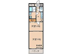 京都地下鉄東西線 東野駅 徒歩15分の賃貸マンション 1階2Kの間取り