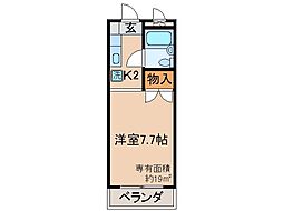 京阪本線 中書島駅 徒歩7分の賃貸マンション 3階1Kの間取り