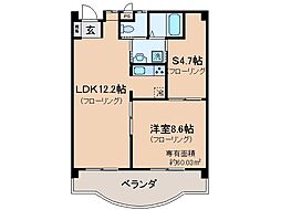 近鉄京都線 久津川駅 徒歩8分の賃貸マンション 4階1SLDKの間取り