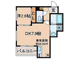 京都地下鉄東西線 石田駅 徒歩11分の賃貸アパート 2階1DKの間取り