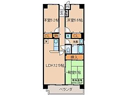 JR奈良線 黄檗駅 徒歩15分の賃貸マンション 7階3LDKの間取り