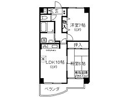京阪本線 祇園四条駅 徒歩5分の賃貸マンション 4階2LDKの間取り