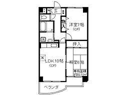 京阪本線 祇園四条駅 徒歩5分の賃貸マンション 4階2LDKの間取り
