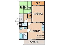 近鉄京都線 伏見駅 徒歩3分の賃貸マンション 2階2LDKの間取り