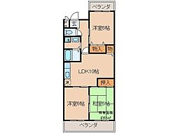 JR奈良線 JR藤森駅 徒歩3分の賃貸マンション 1階3LDKの間取り