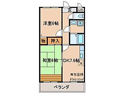 ミレニアム加納 2DKの間取図画像