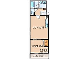 京阪本線 丹波橋駅 徒歩5分の賃貸マンション 3階1LDKの間取り