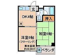 京阪本線 伏見桃山駅 徒歩10分の賃貸マンション 1階2DKの間取り