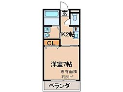 京都地下鉄東西線 東野駅 徒歩6分の賃貸アパート 1階1Kの間取り