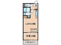 京都地下鉄東西線 山科駅 徒歩9分の賃貸マンション 1階1LDKの間取り