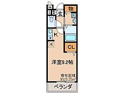 JR奈良線 城陽駅 徒歩6分の賃貸アパート 2階ワンルームの間取り