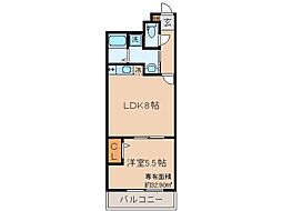 京阪本線 中書島駅 徒歩7分の賃貸マンション 3階1LDKの間取り