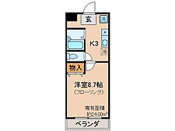 近鉄京都線 向島駅 徒歩11分の賃貸マンション 1階1Kの間取り