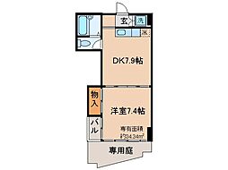 京都地下鉄東西線 東野駅 徒歩7分の賃貸マンション 1階1DKの間取り