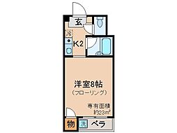 近鉄京都線 桃山御陵前駅 徒歩3分の賃貸マンション 3階1Kの間取り