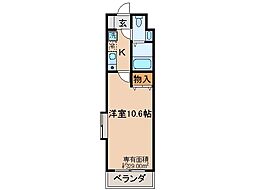 京阪本線 丹波橋駅 徒歩3分の賃貸マンション 2階1Kの間取り