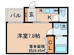 京都地下鉄東西線 椥辻駅 徒歩13分の賃貸アパート 2階1Kの間取り