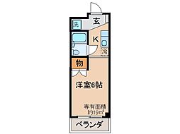 京阪宇治線 木幡駅 徒歩8分の賃貸マンション 4階1Kの間取り