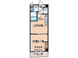 JR奈良線 JR藤森駅 徒歩8分の賃貸マンション 4階1LDKの間取り