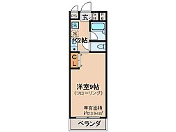 コート木幡 1Kの間取図画像