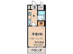 近鉄京都線 桃山御陵前駅 徒歩4分の賃貸マンション 6階1Kの間取り